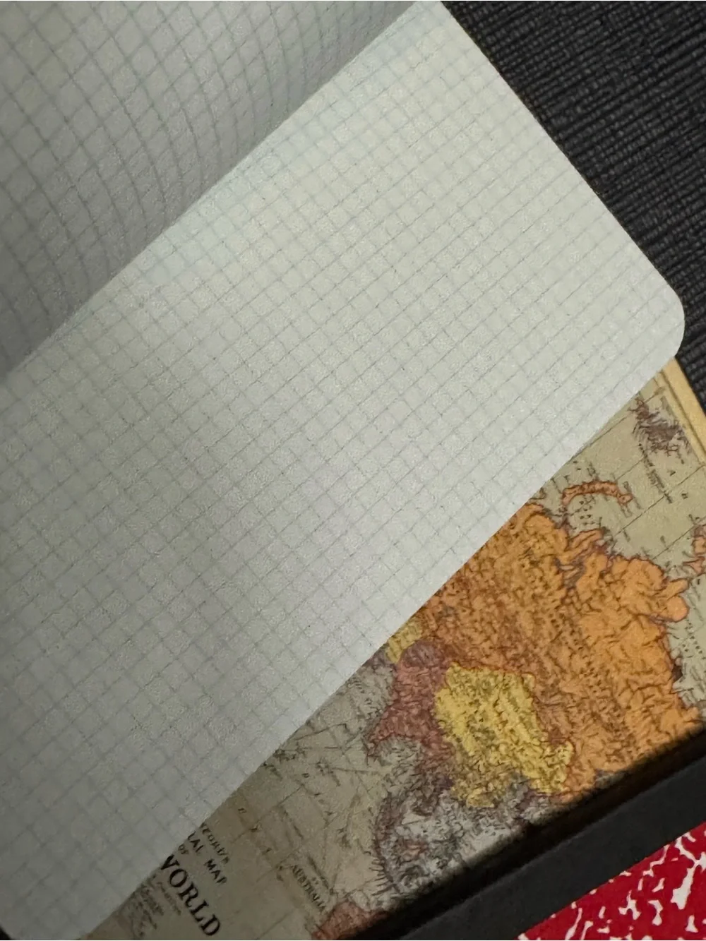Pocket Vintage Map Cover Notebooks Red Marble Composition Notebook